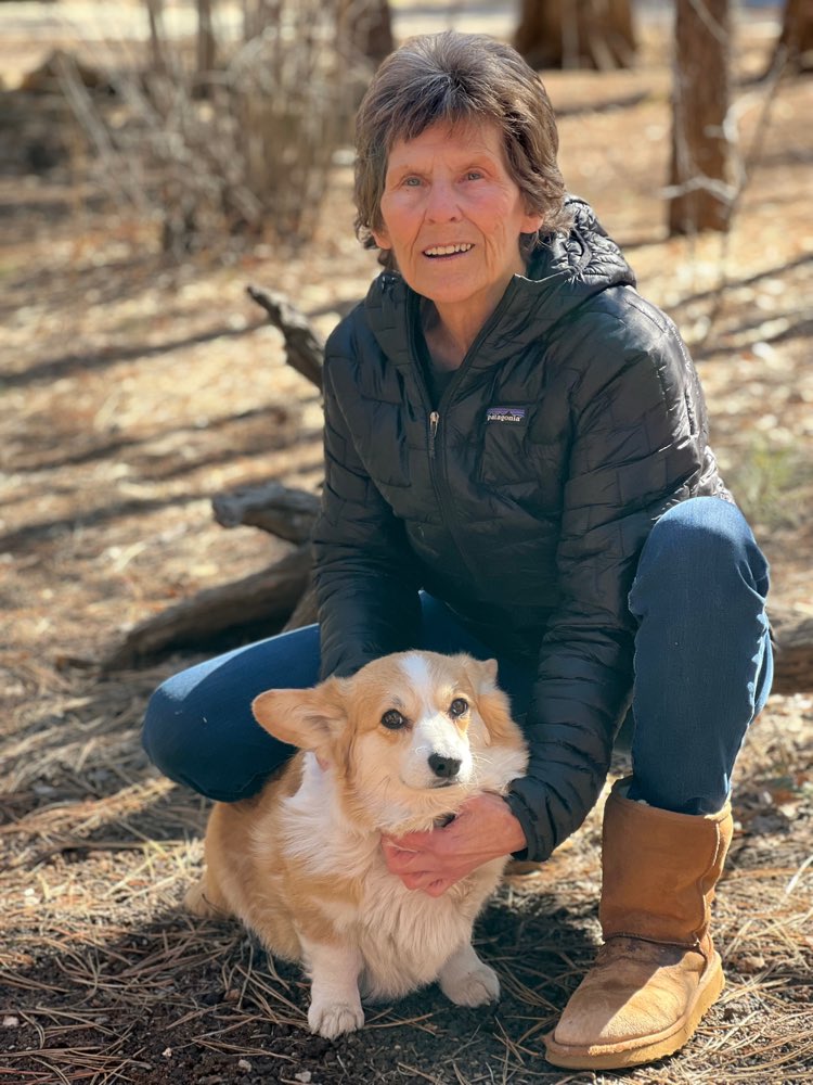 Susan Johnson among the ponderosa pines outside Flagstaff